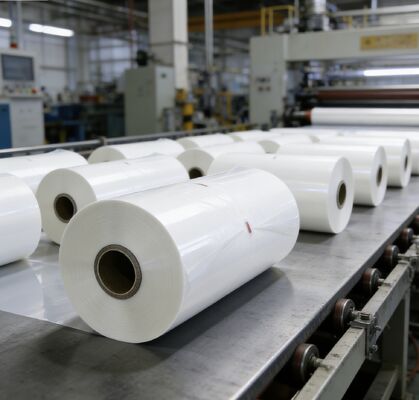 Film de stratification thermique PET résistant à l'humidité avec adhésif activé par la chaleur et finition brillante pour emballage